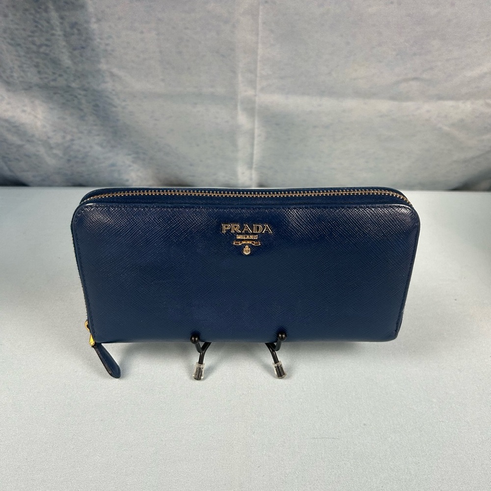Prada Royal Blue Saffiano Wallet